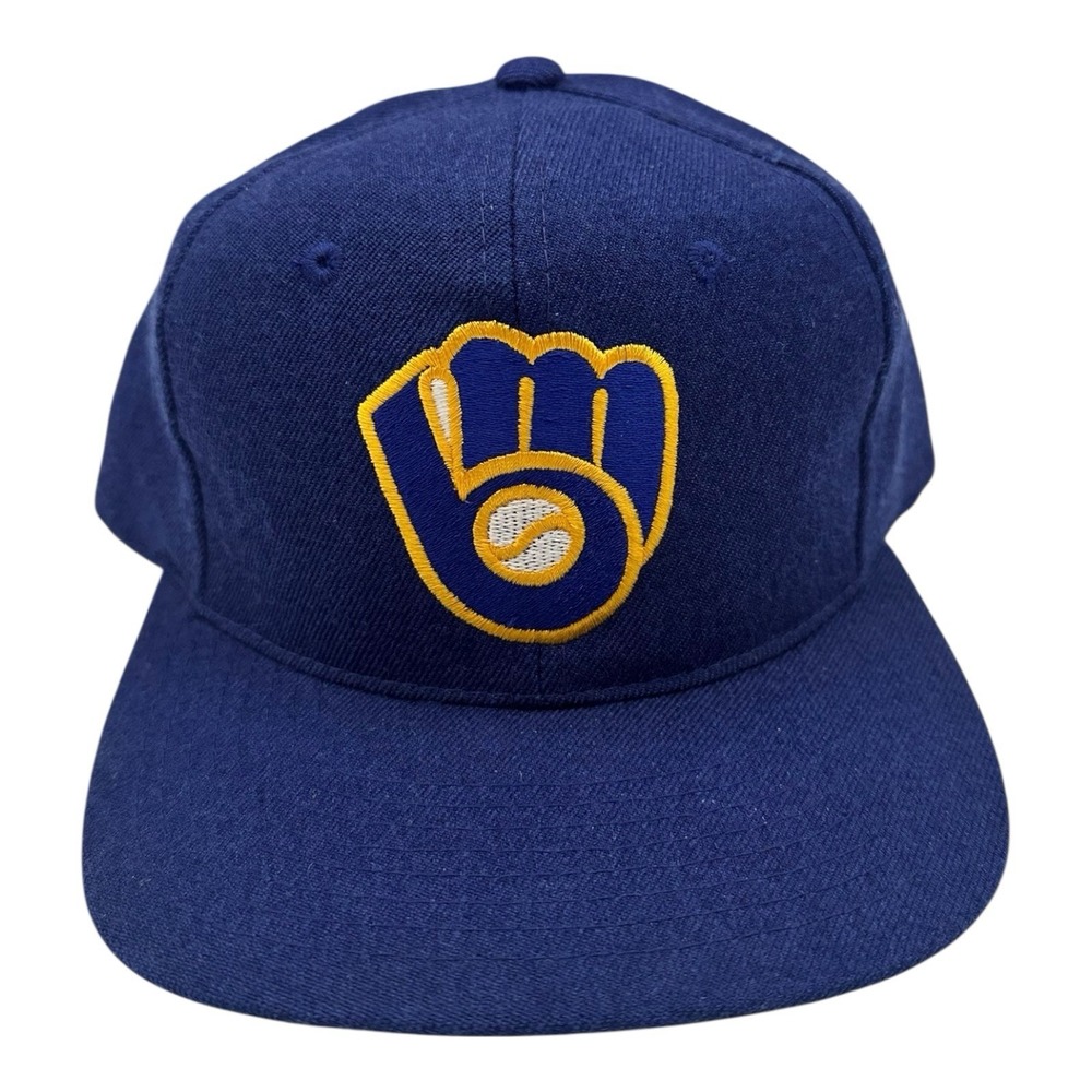 Vintage Sports Specialties‎ Milwaukee Brewers Hat Cap Snapback Wool Blue 80s 90s